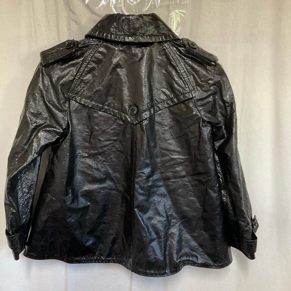 Theory Women's Polished Black 100% Leather Oberon A-line Swing Jacket Size P - Picture 14 of 16